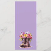 Rustikales Menü für Hochzeiten von Holz und Blumen Programm (Rückseite)