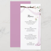 Rustikales Menü für Hochzeiten von Lilac Drape Tre Menükarte (Vorne/Hinten)