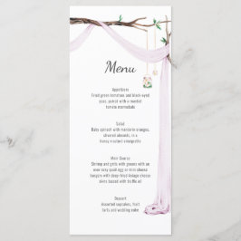Rustikales Menü für Hochzeiten von Lilac Drape Tre Menükarte