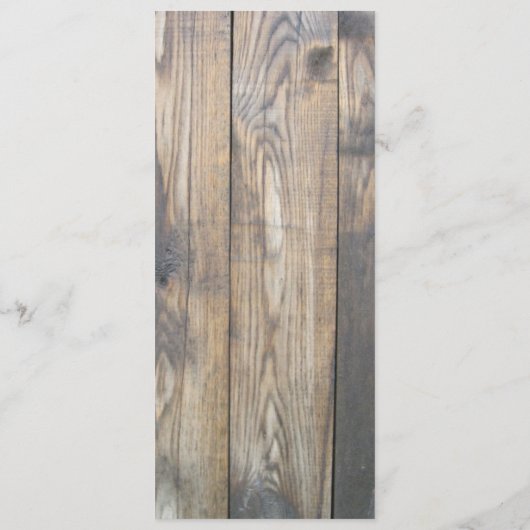 Rustikales Menü für Hochzeitsfeiern Menükarte (Rückseite)