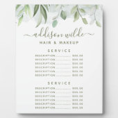 Rustikales Menü "Watercolor Green Price" Fotoplatte (Vorderseite)