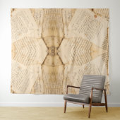Rustikales Merkblattmuster Wand Wandteppich (Beispiel (Horizontal))