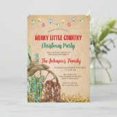 Rustikales Merry Little Country Cowboy Weihnachtsf Einladung (Stehend Vorderseite)