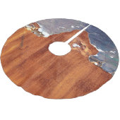 Rustikales Metall: Vintage Eisenstruktur. Polyester Weihnachtsbaumdecke (Schrägansicht)