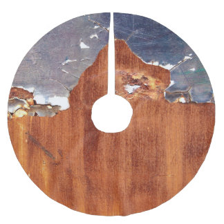 Rustikales Metall: Vintage Eisenstruktur. Polyester Weihnachtsbaumdecke