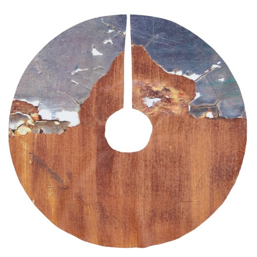 Rustikales Metall: Vintage Eisenstruktur. Polyester Weihnachtsbaumdecke (Vorderseite)