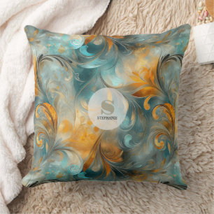 Rustikales Metallic Paisley Abstrakt - Vintag Insp Kissen