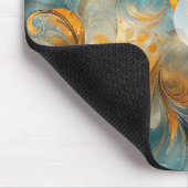 Rustikales Metallic Paisley Abstrakt - Vintag Insp Mousepad (Ecke)
