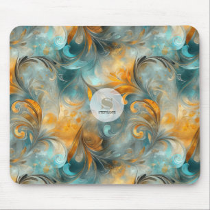 Rustikales Metallic Paisley Abstrakt - Vintag Insp Mousepad