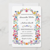 Rustikales mexikanisches Hochzeitschema Einladung (Vorderseite)