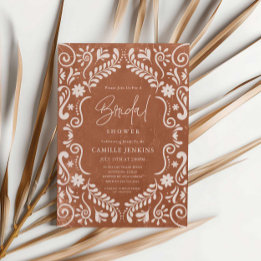 Rustikales mexikanisches Papel Picado-Brautparty Einladung