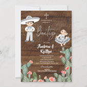 Rustikales mexikanisches Silver Charro Boy Girl Tw Einladung (Vorderseite)