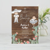 Rustikales mexikanisches Silver Charro Boy Girl Tw Einladung (Stehend Vorderseite)