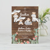 Rustikales mexikanisches Silver Charro Sibling Bau Einladung (Stehend Vorderseite)