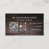 Rustikales Mietobjekt Küsten-Logo QR-Code Visitenkarte (Rückseite)
