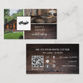 Rustikales Mietobjekt Küsten-Logo QR-Code Visitenkarte (Vorne/Hinten)
