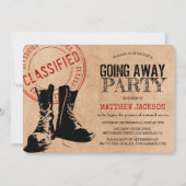 Rustikales Militär geht weg Party | Abschied Einladung (Vorderseite)