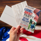 Rustikales militärisches Foto geht weg in Abschied Einladung