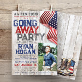 Rustikales militärisches Foto geht weg in Abschied Einladung