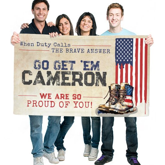 Rustikales militärisches US-Flag geht weg vom Part Banner