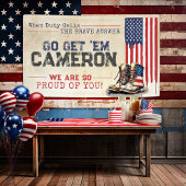 Rustikales militärisches US-Flag geht weg vom Part Banner