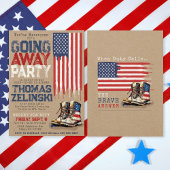 Rustikales militärisches US-Flag geht weg vom Part Einladung