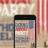 Rustikales militärisches US-Flag geht weg vom Part Einladung