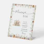 Rustikales Mimosa Bar Brautparty & Hochzeit Sockelschild (Vorderseite)