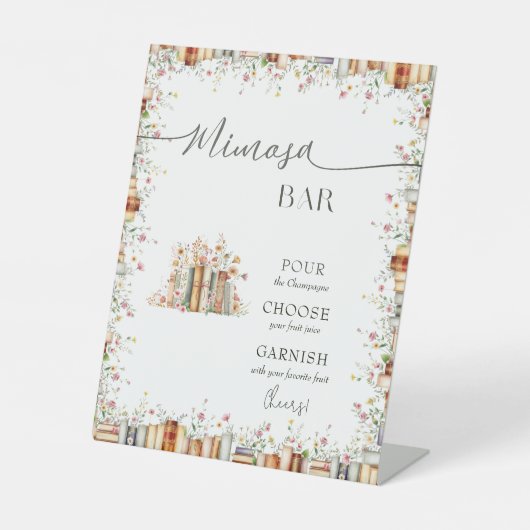 Rustikales Mimosa Bar Brautparty & Hochzeit Sockelschild (Vorderseite)