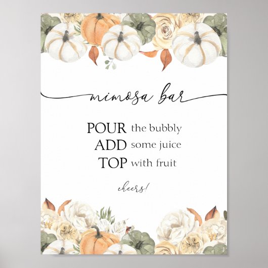 Rustikales Mimosa Bar Sign Poster (Vorne)