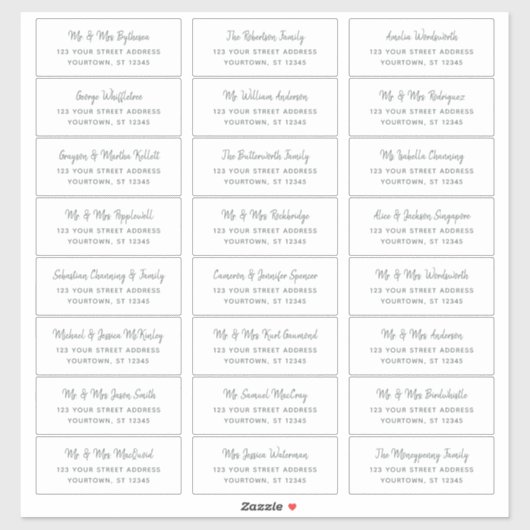 Rustikales Minimal-Skript für Hochzeit-Gästeschrif Aufkleber (Blatt)