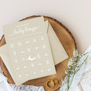 Rustikales minimales Finde-das-Gast-Baby-Bingo-Spi Einladung