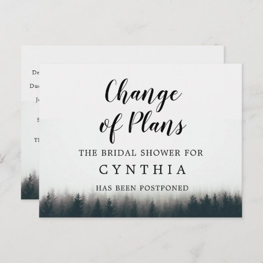 Rustikales Minimalis Pine Trees Woodland verschob Postkarte (Vorne/Hinten)