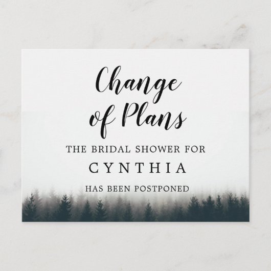 Rustikales Minimalis Pine Trees Woodland verschob Postkarte (Vorderseite)