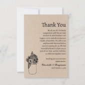 Rustikales Minimalistisch-Braun-Kraft-Verlobung-Ge Dankeskarte (Vorderseite)