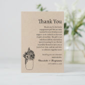 Rustikales Minimalistisch-Braun-Kraft-Verlobung-Ge Dankeskarte (Stehend Vorderseite)