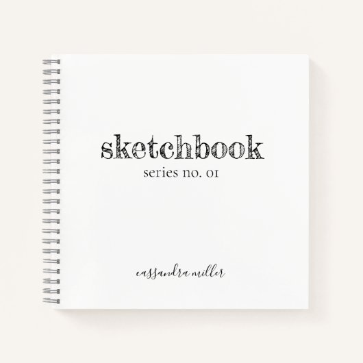 Rustikales Minimalistisch Hand Letter Sketchbook Notizblock (Vorderseite)