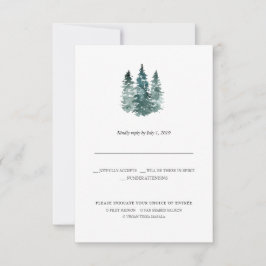 Rustikales Minimalistisch Wedding RSVP | Aquarellk Ankündigung