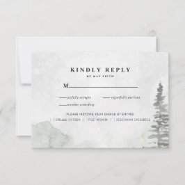 Rustikales Minimalistisch Wedding RSVP | Aquarellk Ankündigung