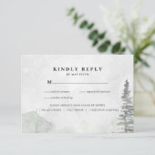 Rustikales Minimalistisch Wedding RSVP | Aquarellk Ankündigung (Stehend Vorderseite)