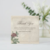 Rustikales Minimalistisches Burgund Danke Karte (Stehend Vorderseite)
