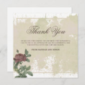 Rustikales Minimalistisches Burgund Danke Karte (Vorne/Hinten)