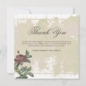 Rustikales Minimalistisches Burgund Danke Karte (Vorderseite)