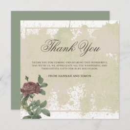 Rustikales Minimalistisches Burgund Danke Karte