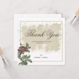 Rustikales Minimalistisches Burgund Danke Karte