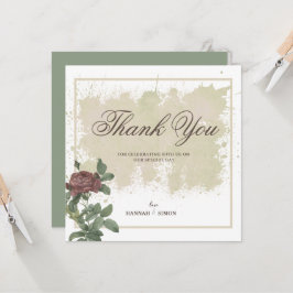 Rustikales Minimalistisches Burgund Danke Karte