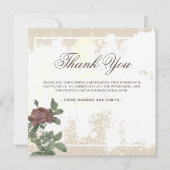 Rustikales Minimalistisches Burgund Danke Karte (Vorderseite)