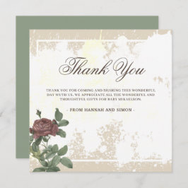 Rustikales Minimalistisches Burgund Danke Karte