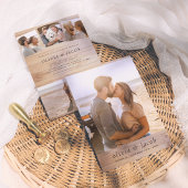 Rustikales Minimalistisches edles Holz & 5 Fotos H Einladung