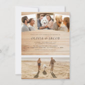 Rustikales Minimalistisches edles Holz & 5 Fotos H Einladung (Rückseite)